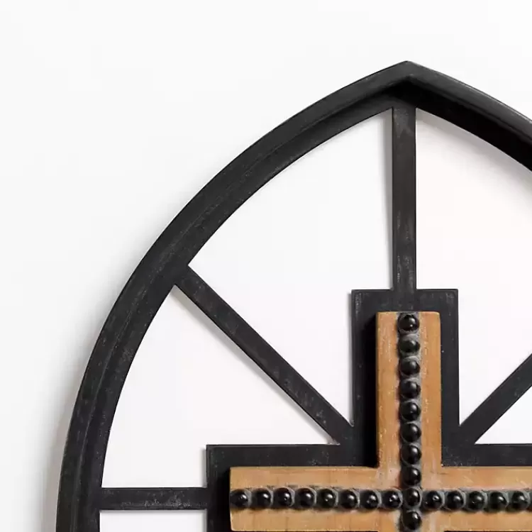 Black Beaded Cross Wall Plaque>Kirklands Home Cheap