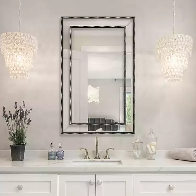 Beaded Double Frame Beveled Wall Mirror>Kirklands Home Fashion