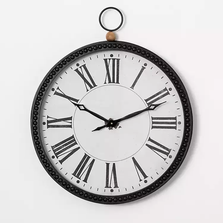 Black Beaded Metal Wall Clock>Kirklands Home Store