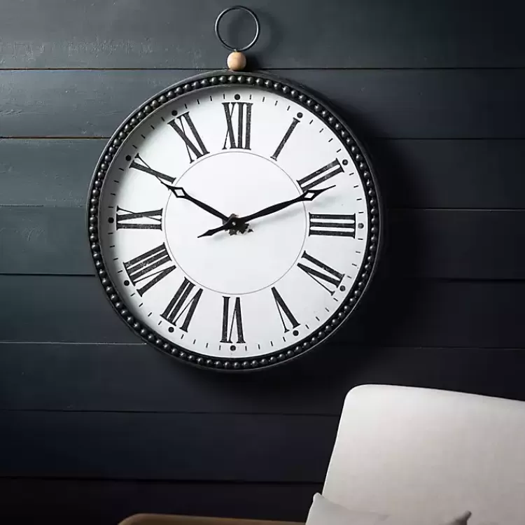 black_beaded_metal_wall_clock_2.webp Black Beaded Metal Wall Clock>Kirklands Home Store