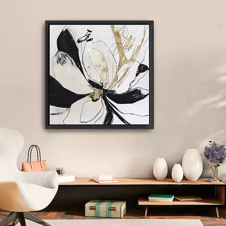 Black Bloom II Framed Canvas Art Print>Kirklands Home Fashion