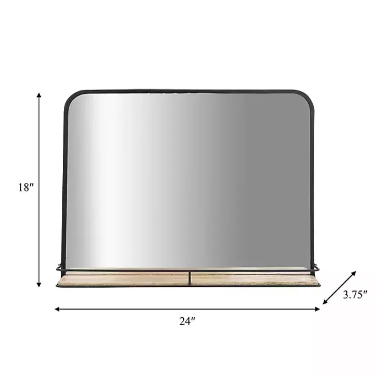 black_brown_metal_shelf_horizontal_wall_mirror_2.webp Black Brown Metal Shelf Horizontal Wall Mirror>Kirklands Home Flash Sale