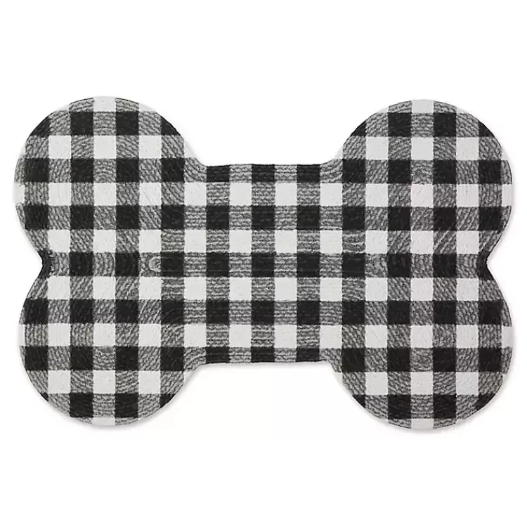 Black Buffalo Check Bone Pet Bowl Mat>Kirklands Home Outlet