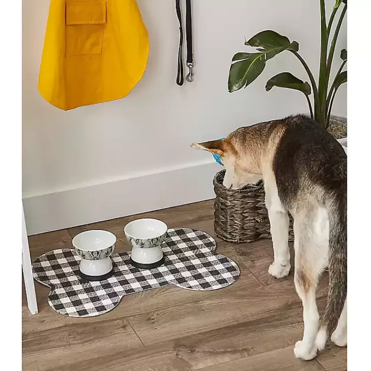 black_buffalo_check_bone_pet_bowl_mat_4.webp Black Buffalo Check Bone Pet Bowl Mat>Kirklands Home Outlet