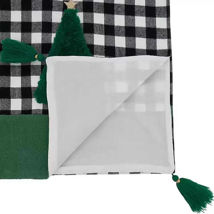 Black Buffalo Check Christmas Tree Table Runner>Kirklands Home Clearance