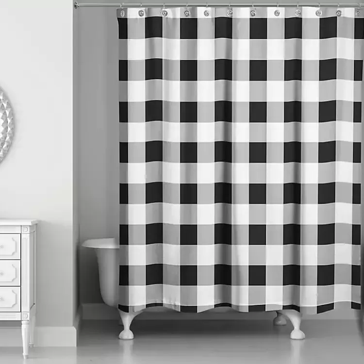 Black Buffalo Check Shower Curtain>Kirklands Home Cheap