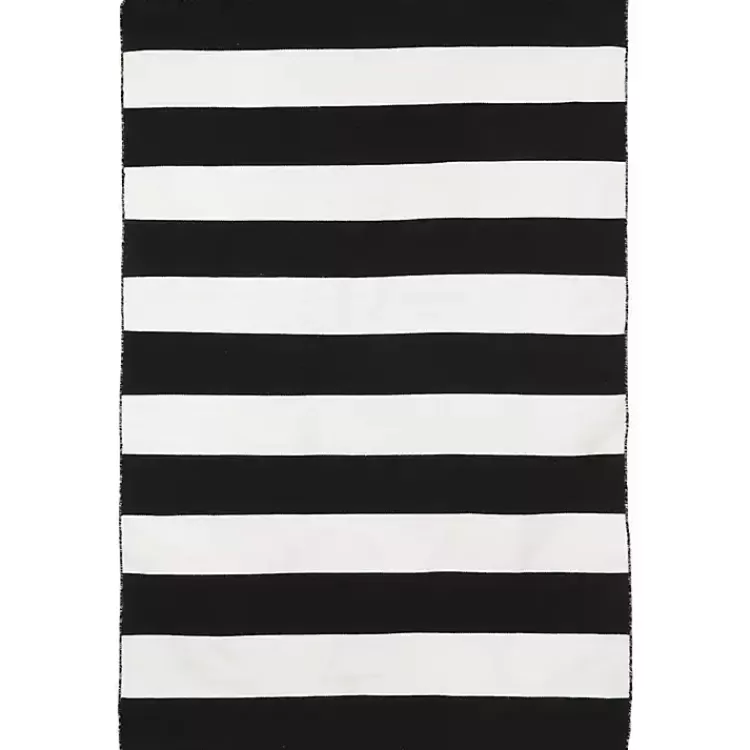 Black Cabana Stripe Indoor/Outdoor Area Rug, 7x9>Kirklands Home Cheap