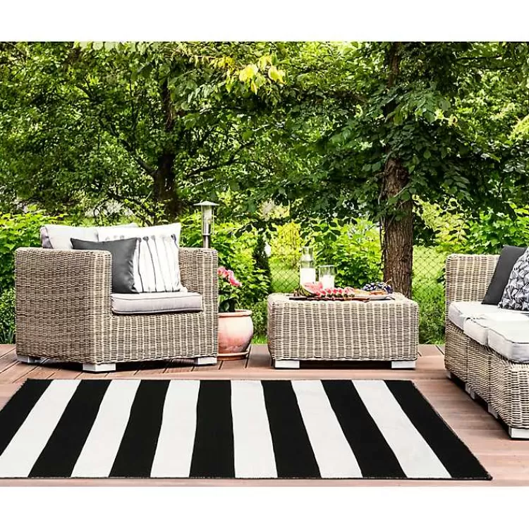 black_cabana_stripe_indooroutdoor_area_rug_x_2.webp Black Cabana Stripe Indoor/Outdoor Area Rug, 7x9>Kirklands Home Cheap