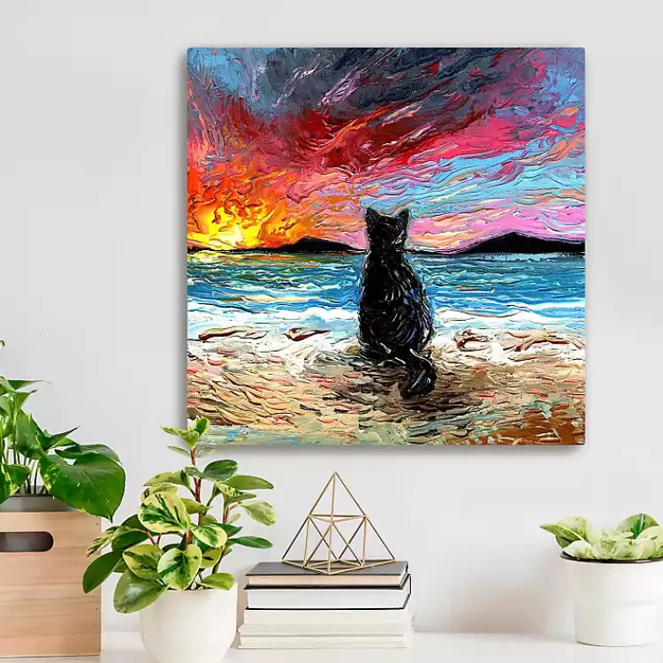 Black Cat Beach Days Canvas Art Print>Kirklands Home Cheap
