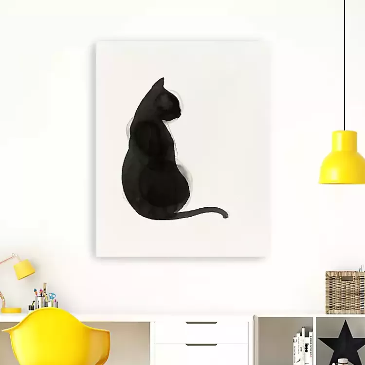 Black Cat Canvas Art Print>Kirklands Home Cheap