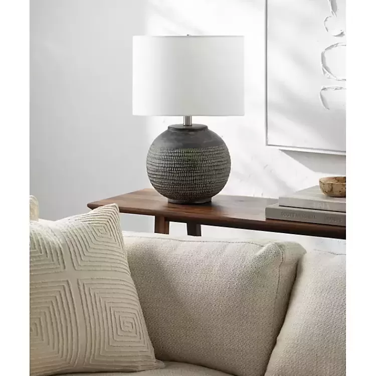 Black Ceramic Carved Lyon Table Lamp>Kirklands Home Outlet