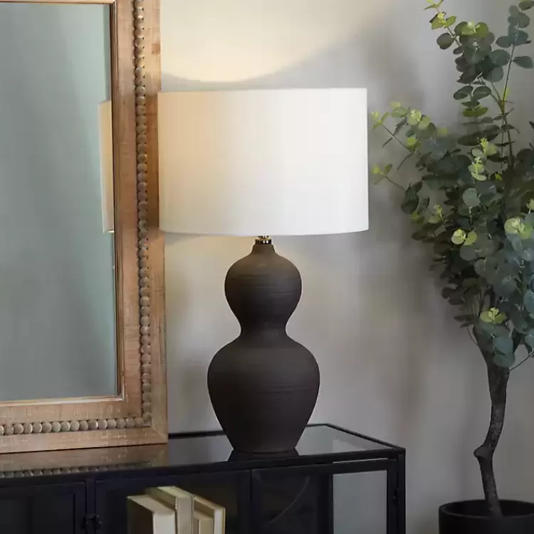 Black Ceramic Hourglass Simple Large Table Lamp>Kirklands Home Fashion