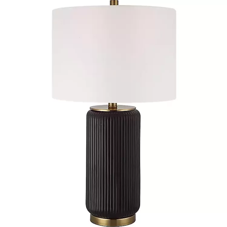 Black Ceramic Ribbed Table Lamp>Kirklands Home Outlet