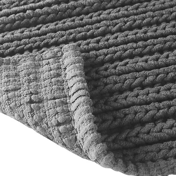 black_chenille_chain_stitched_bath_mat__in_3.webp Chenille Chain Stitched Bath Mat, 40 in.>Kirklands Home Cheap