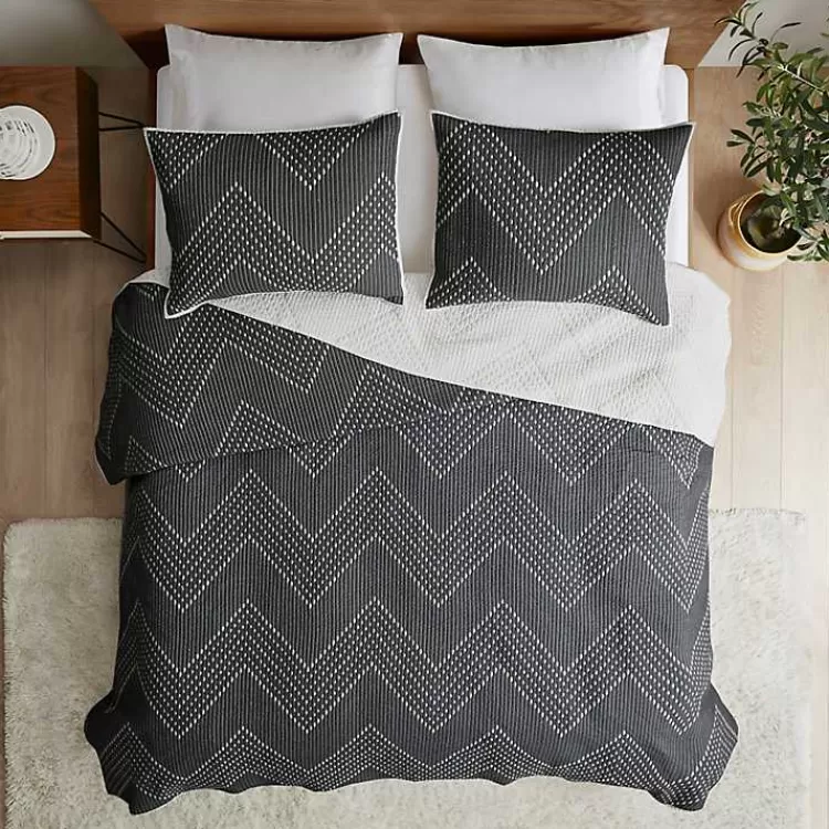 black_chevron_fullqueen_pc_coverlet_set_2.webp Chevron Full/Queen 3-pc. Coverlet Set>Kirklands Home Hot