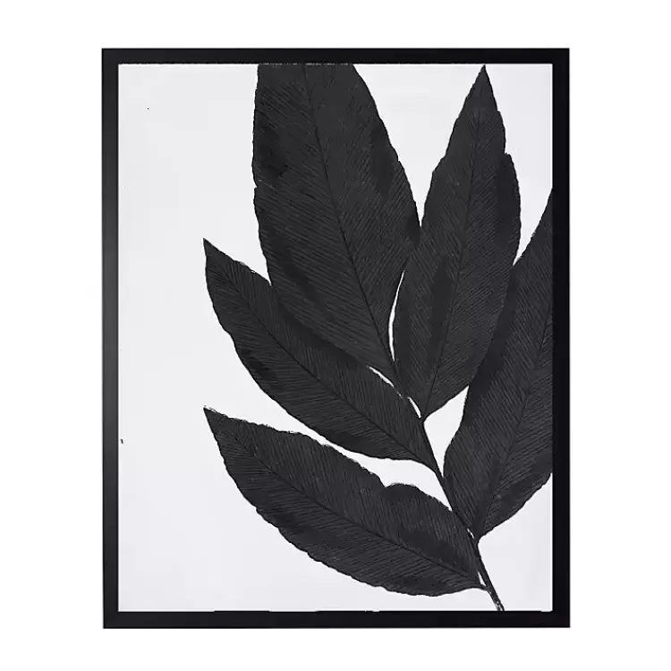 Black Cropped Leaf I Framed Art Print>Kirklands Home Best