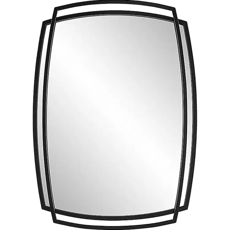 Black Curved Overlapping Wall Mirror>Kirklands Home Sale