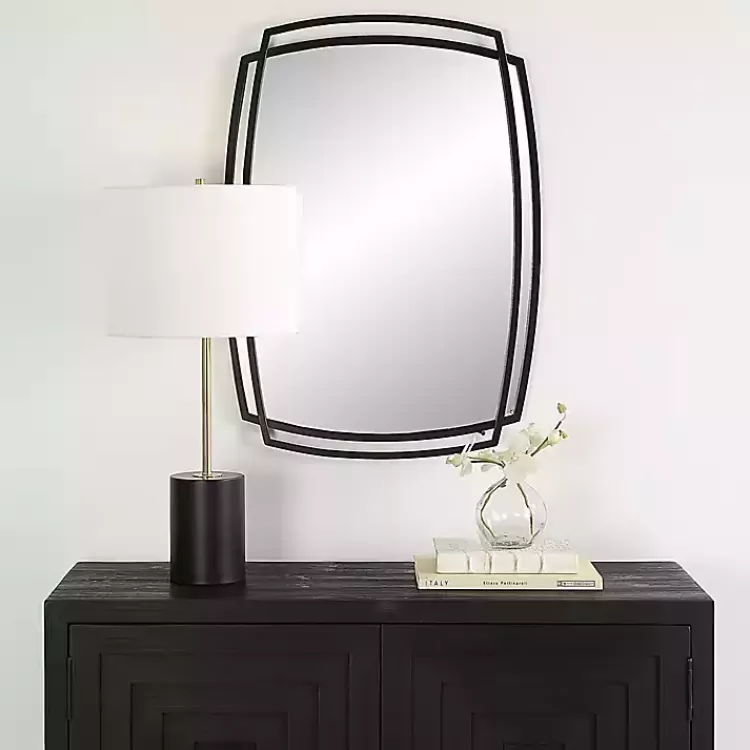 Black Curved Overlapping Wall Mirror>Kirklands Home Sale