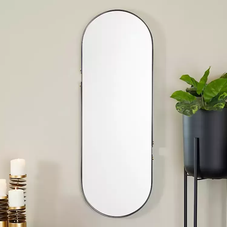 Black Cut Metal Gold Accents Oblong Wall Mirror>Kirklands Home Cheap
