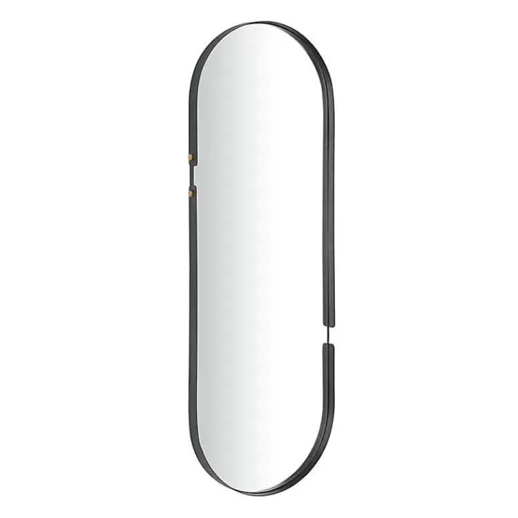 Black Cut Metal Gold Accents Oblong Wall Mirror>Kirklands Home Cheap