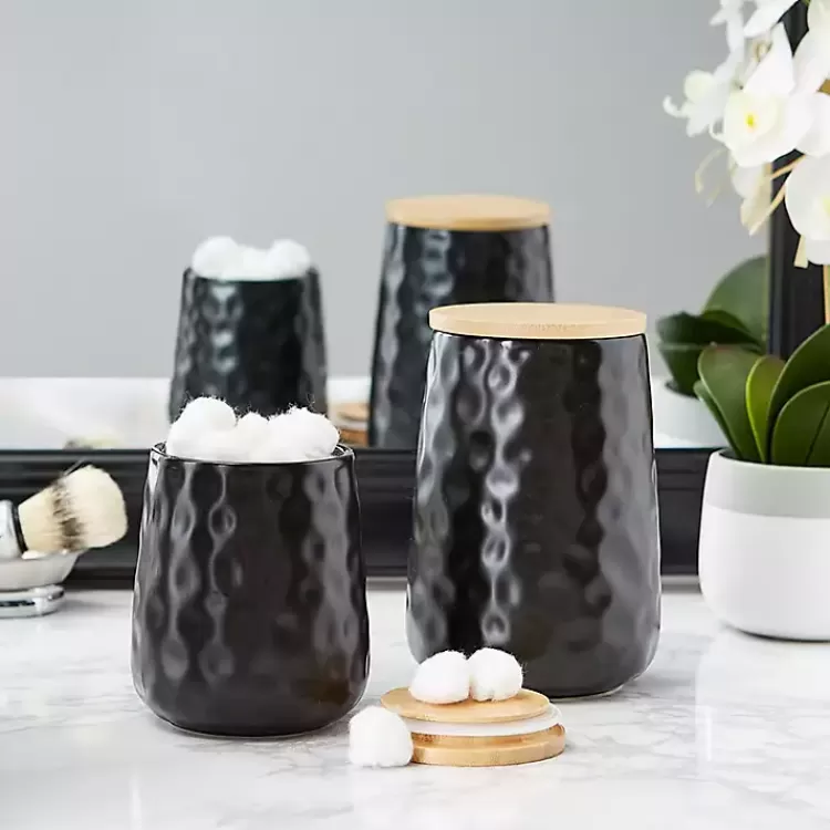 black_dimpled_bamboo_canisters_set_of__10.webp Dimpled Bamboo Canisters, Set of 2>Kirklands Home Outlet