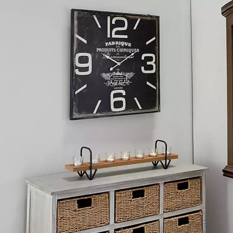 black_distressed_wood_face_square_clock_2.webp Black Distressed Wood Face Square Clock>Kirklands Home New