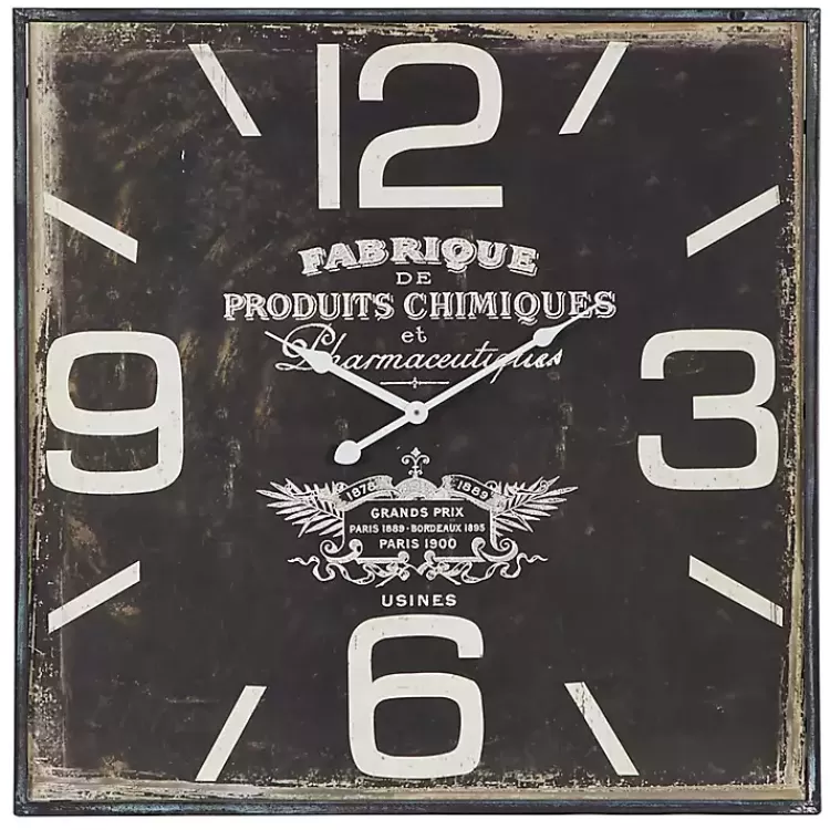 black_distressed_wood_face_square_clock_4.webp Black Distressed Wood Face Square Clock>Kirklands Home New