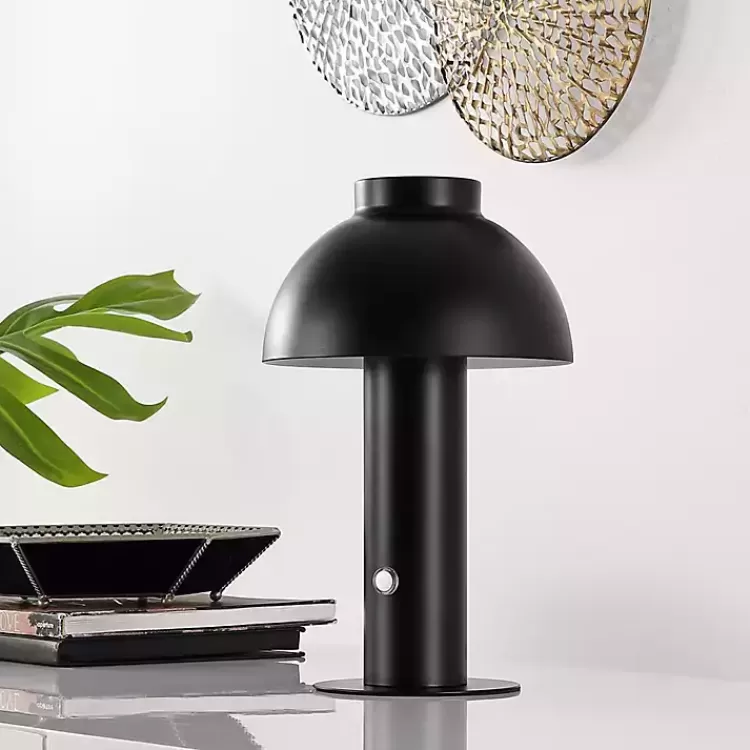 black_dome_led_cordless_table_lamp__in_3.webp Dome LED Cordless Table Lamp, 12 in.>Kirklands Home Fashion