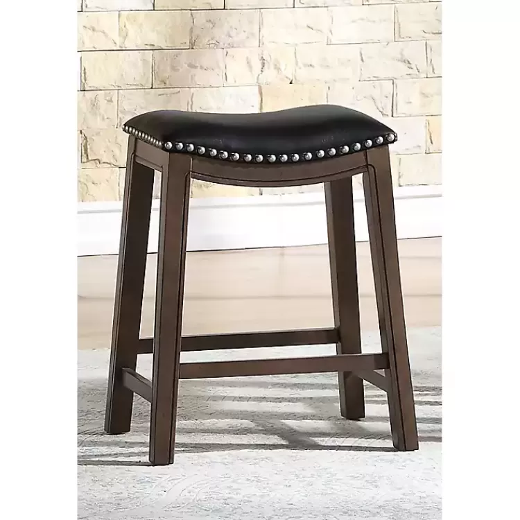 Ella Saddle Counter Stool with Nailhead Trim>Kirklands Home Discount