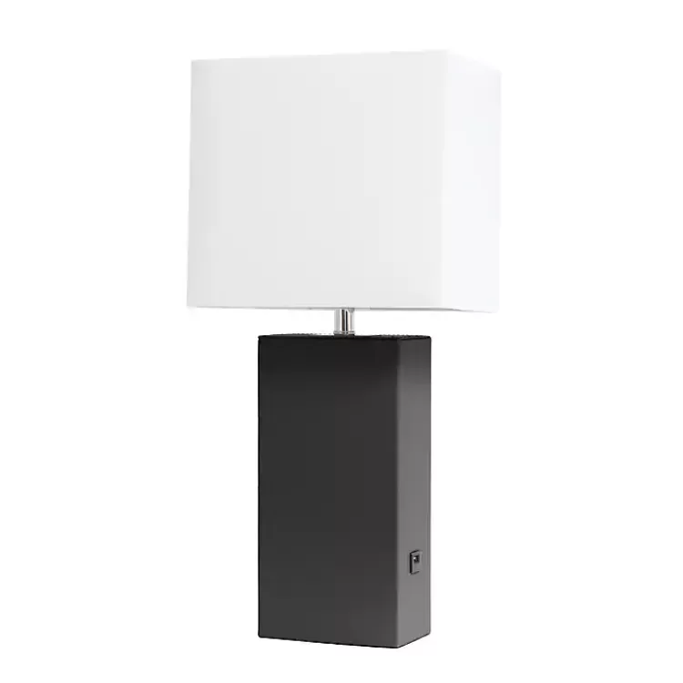 Faux Leather Charging Table Lamp>Kirklands Home Hot