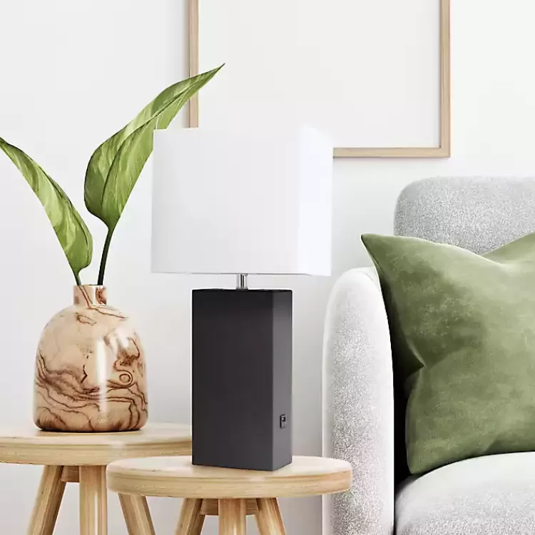 black_faux_leather_charging_table_lamp_3.webp Faux Leather Charging Table Lamp>Kirklands Home Hot