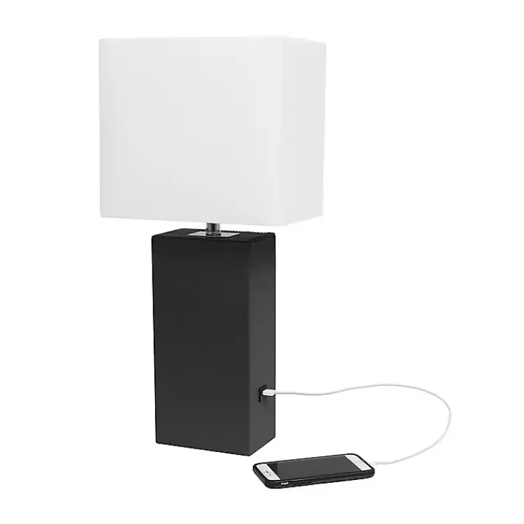 black_faux_leather_charging_table_lamp_6.webp Faux Leather Charging Table Lamp>Kirklands Home Hot