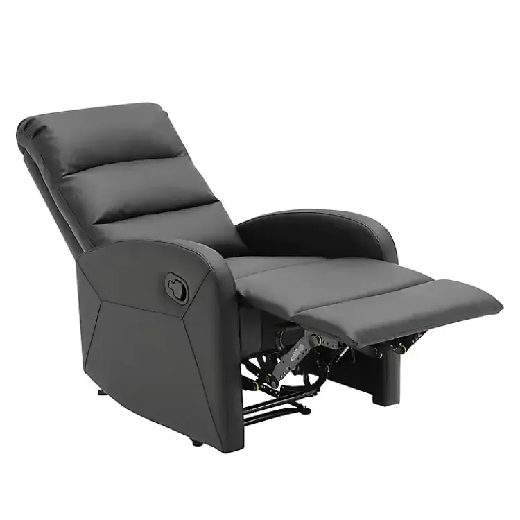 black_faux_leather_dormi_recliner_7.webp Faux Leather Dormi Recliner>Kirklands Home Best
