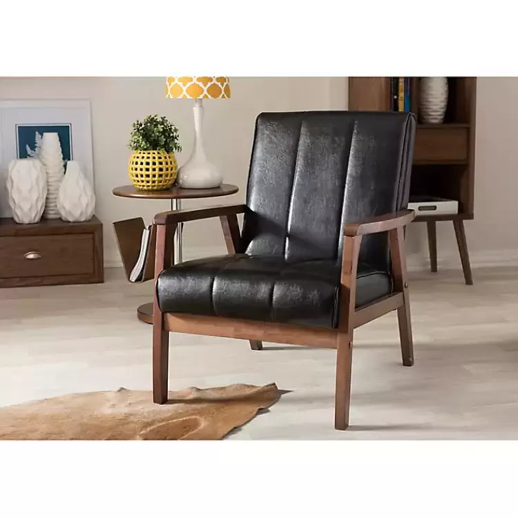 black_faux_leather_kegan_accent_chair_4.webp Faux Leather Kegan Accent Chair>Kirklands Home Best Sale