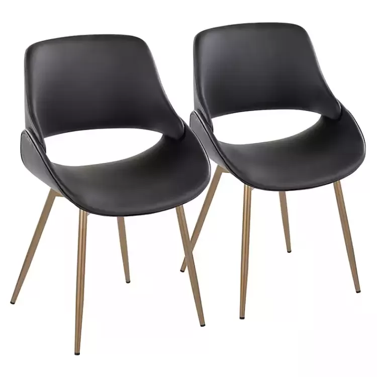 Faux Leather Scooped Accent Chairs, Set of 2>Kirklands Home Sale