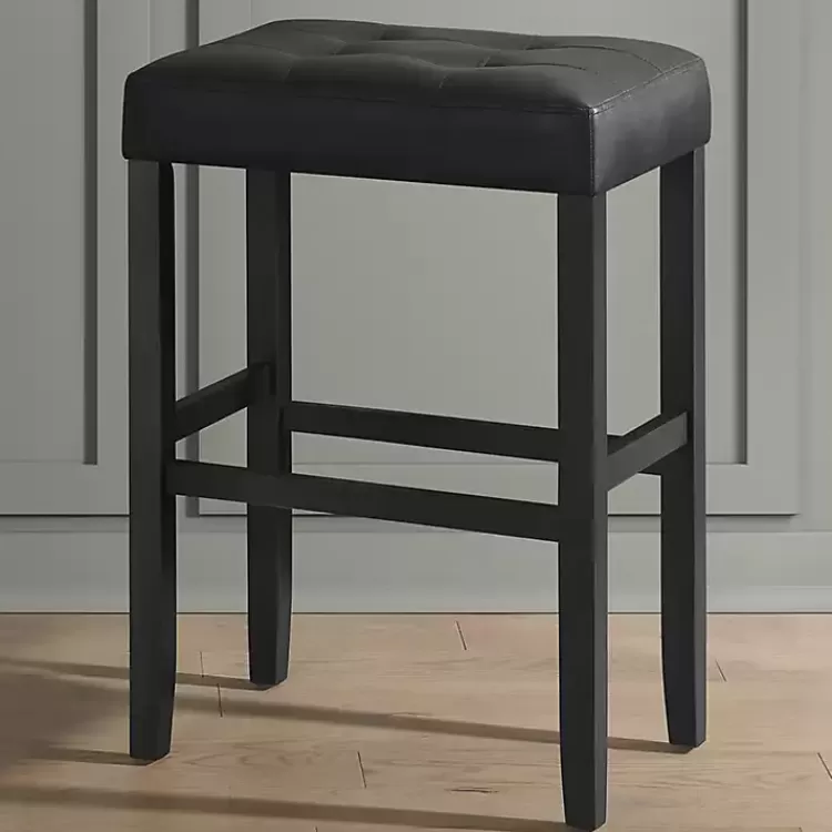black_faux_leather_tufted_madison_bar_stool_3.webp Faux Leather Tufted Madison Bar Stool>Kirklands Home Best