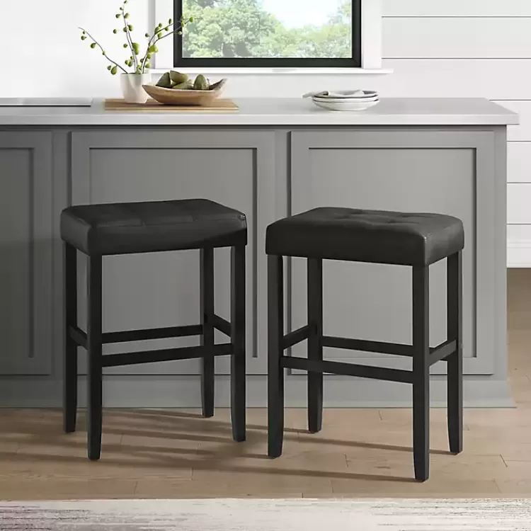 black_faux_leather_tufted_madison_bar_stool_4.webp Faux Leather Tufted Madison Bar Stool>Kirklands Home Best