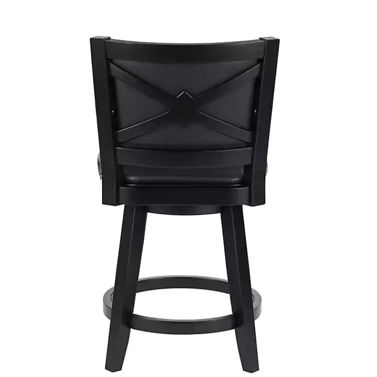 black_faux_leather_upholstered_counter_stool_3.webp Faux Leather Upholstered Counter Stool>Kirklands Home Online