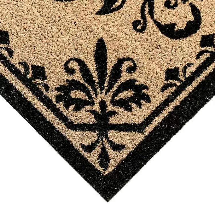 black_fleur_de_lis_monogram_d_doormat_2.webp Black Fleur De Lis Monogram D Doormat>Kirklands Home Store
