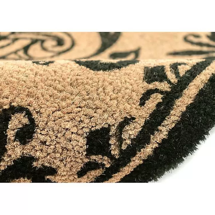black_fleur_de_lis_monogram_d_doormat_4.webp Black Fleur De Lis Monogram D Doormat>Kirklands Home Store