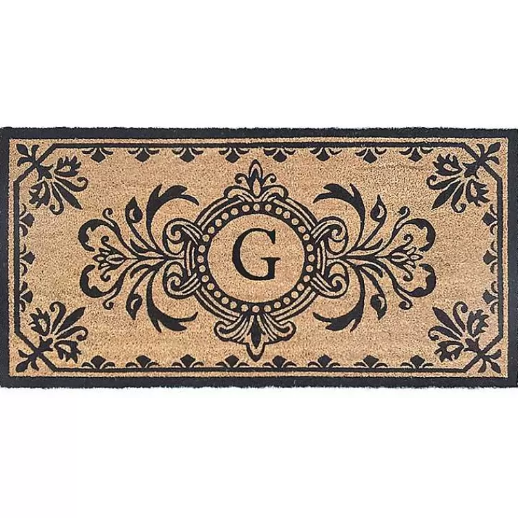 Black Fleur De Lis Monogram G Doormat>Kirklands Home Sale