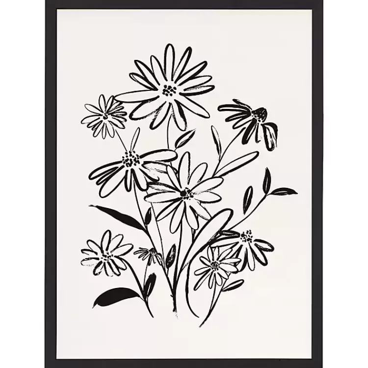 Black Floral Bouquet Framed Art Print>Kirklands Home Hot