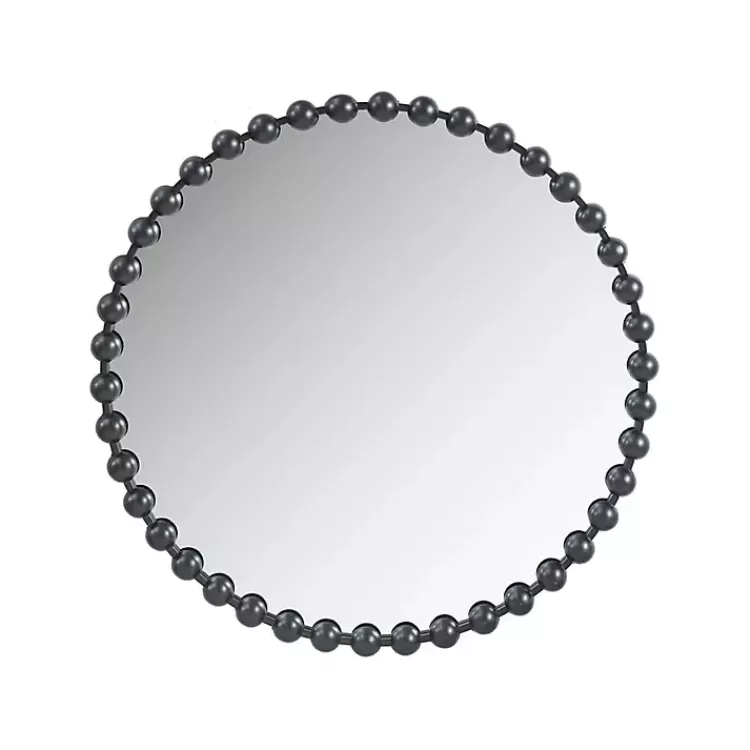 Black Foiled Beaded Wall Mirror, 36 in.>Kirklands Home Discount