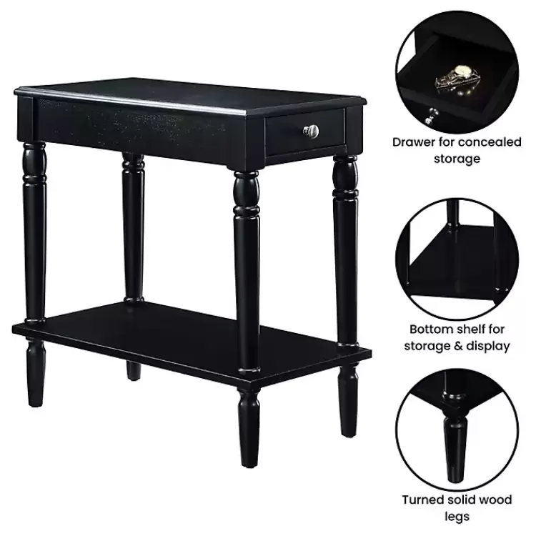 black_french_country_single_drawer_accent_table_3.webp French Country Single Drawer Accent Table>Kirklands Home Discount