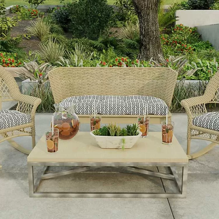 black_french_edge_outdoor_wicker_settee_cushion_3.webp French Edge Outdoor Wicker Settee Cushion>Kirklands Home Store