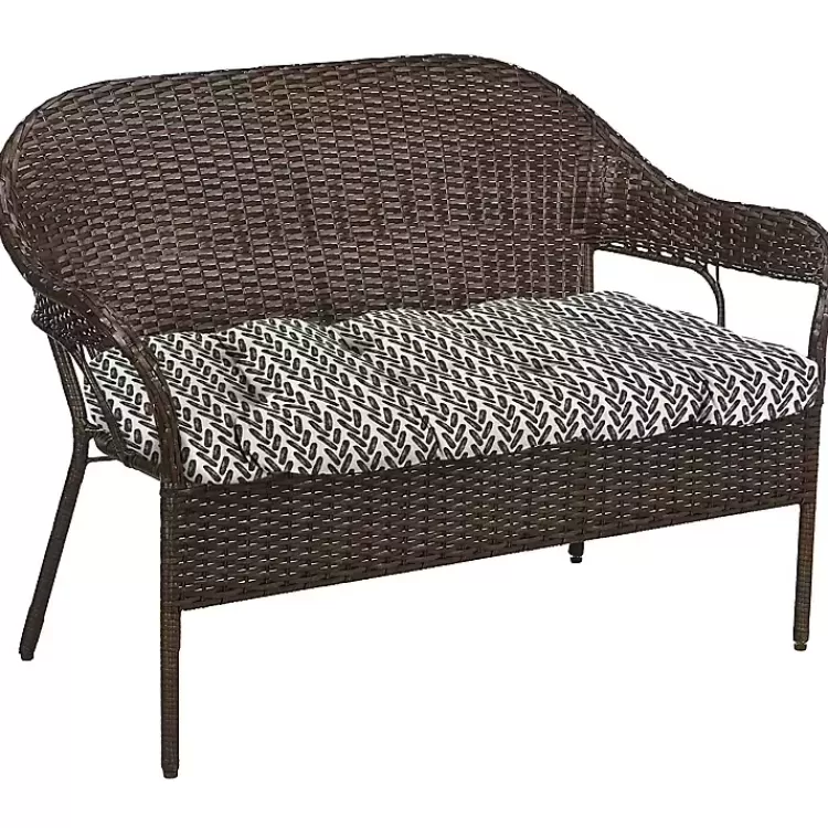 black_french_edge_outdoor_wicker_settee_cushion_4.webp French Edge Outdoor Wicker Settee Cushion>Kirklands Home Store