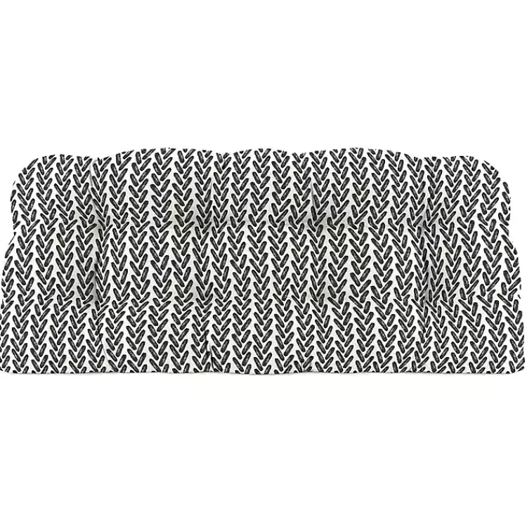 black_french_edge_outdoor_wicker_settee_cushion_6.webp French Edge Outdoor Wicker Settee Cushion>Kirklands Home Store