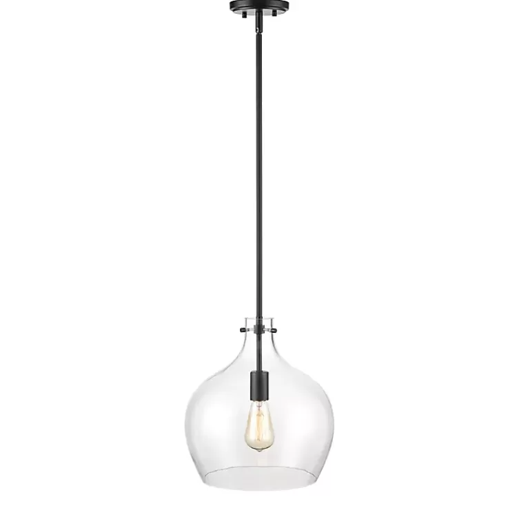 Black Glass Globe Pendant Light>Kirklands Home Outlet