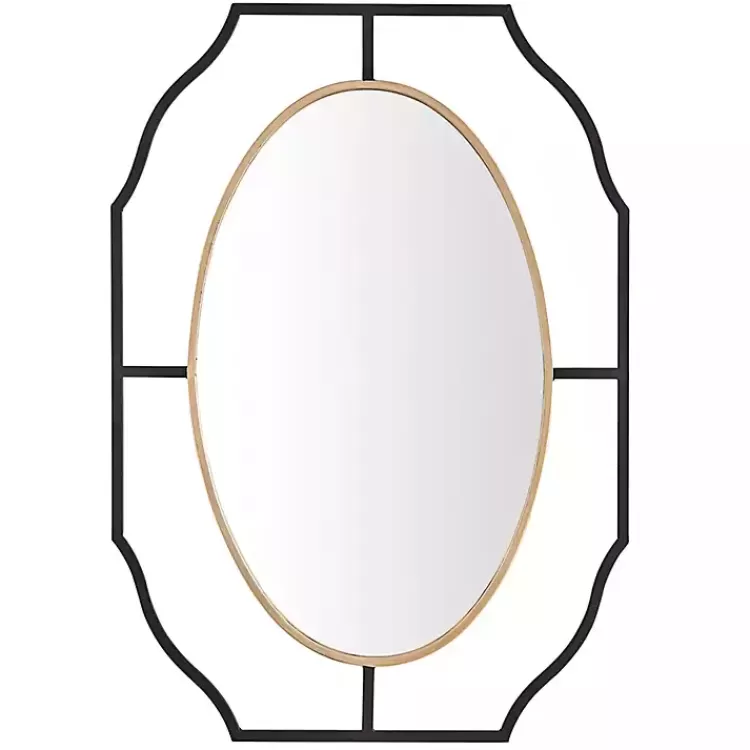 Black Gold Scalloped Oval Frame Wall Mirror>Kirklands Home Cheap