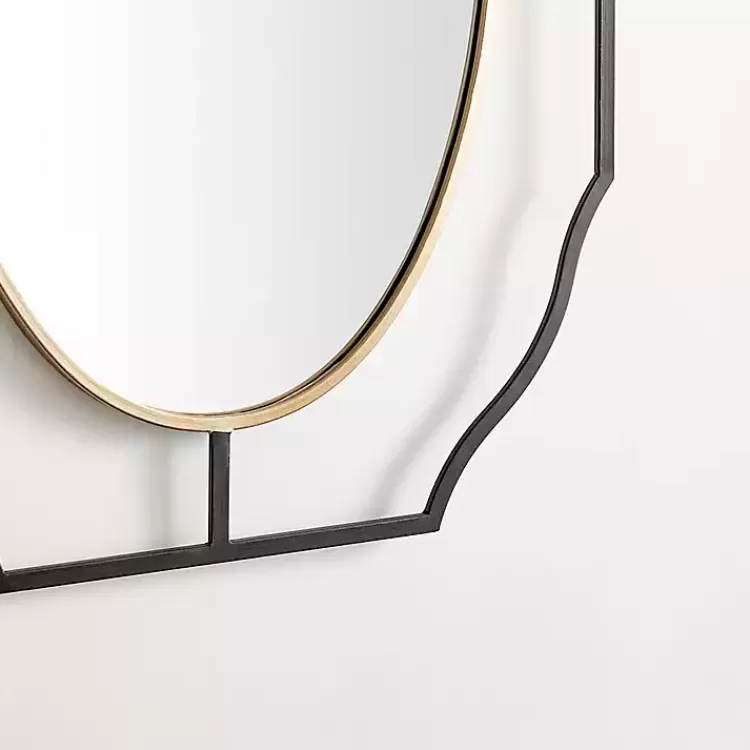 black_gold_scalloped_oval_frame_wall_mirror_2.webp Black Gold Scalloped Oval Frame Wall Mirror>Kirklands Home Cheap